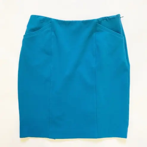 CAbi #3220 Sigourney Pencil Skirt Teal Size 10 EUC