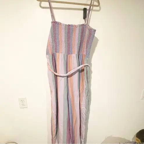 American Eagle  Plus Size XXL Pink Purple Smocked Sleeveless Pants Romper