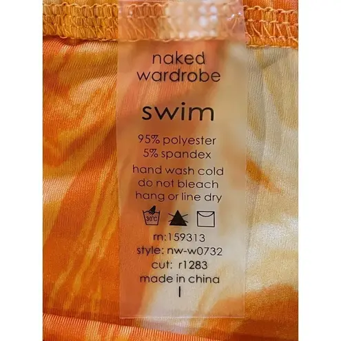 Naked Wardrobe Orange Dreamsicle Two Piece Brazilian String Bikini Set Size L