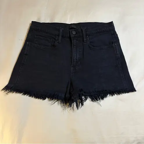 Genetic Denim Women’s Farrah Raw Hem Distressed Black Jean Shorts 27