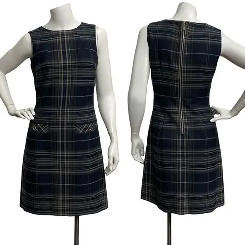 Tommy Hilfiger  Women's Plaid Sleeveless A-Line Dress size 2 Dark Academia Gothic