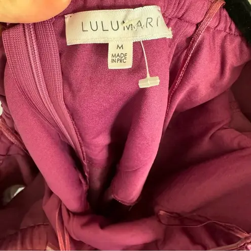 Lulumari NWOT Purple Satin Statement Sleeve Sheath Dress Size Medium