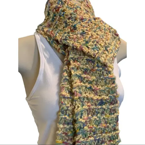 CHUNKY Horizontal Rib Knit Stitch Yellow Scarf