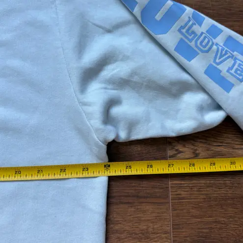 PINK - Victoria's Secret PINK Victoria’s Secret Women’s Campus Hoodie Baby Blue Sweatshirt Size Large NWT