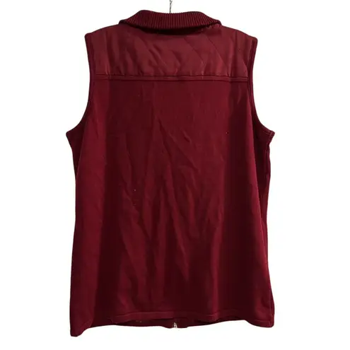 Susan Graver Women's Quilted Vest Medium Burgundy Sleeveless Casual