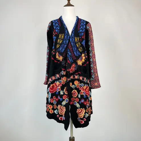 Johnny Was $598 NWOT Embroidered Floral Cardigan Multicolor Sweater Sz S