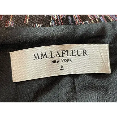 MM.LaFleur Stretch Bodycon Purple Tweed Cap Sleeve V-neck Dress Size 8