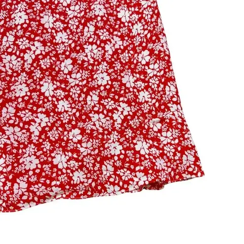 Lulus  Red White Floral Print Shift Dress Flowy Keyhole Back Size Medium NWT