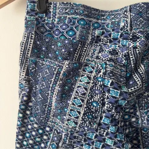 Pilcro and the Letterpress Anthropologie Blue Patterned Patchwork Corduroy Pants