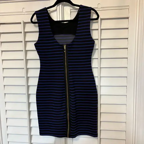 Juicy Couture  Black And Blue Stripe‎ Dress Size Medium