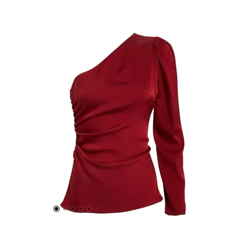 Intermix 100% silk one shoulder top in wine