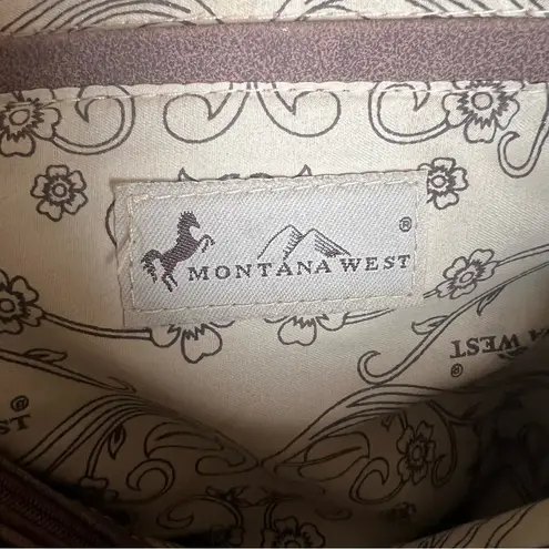 Montana West Sassy Cactus Concealed Carry Handbag & Wallet Sueded Brown Western