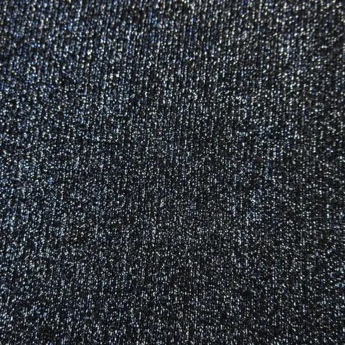 SKIMS NWT Soft Lounge Shimmer Long Sleeve Dress in Onyx Foil Black Ribbed Maxi M