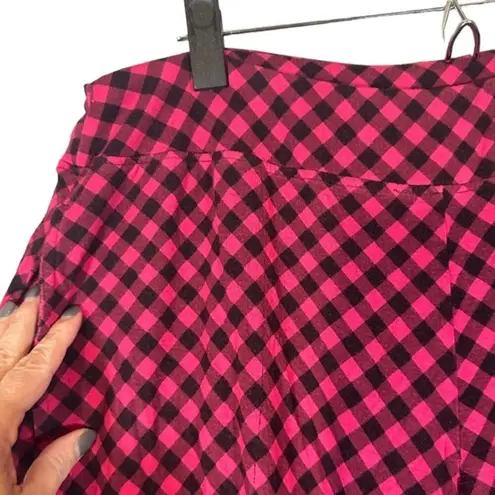 Soma Pink & Black Gingham Plaid Loungewear PJ Bottom Pants Women Sz L