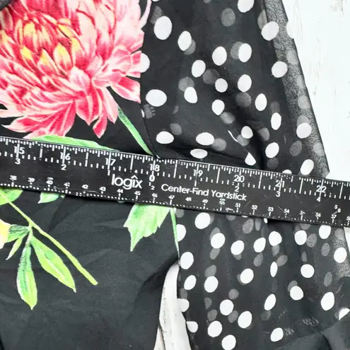 Joseph Ribkoff Top Women Size 4 Floral Collared Button Down Short Sleeve Shirt