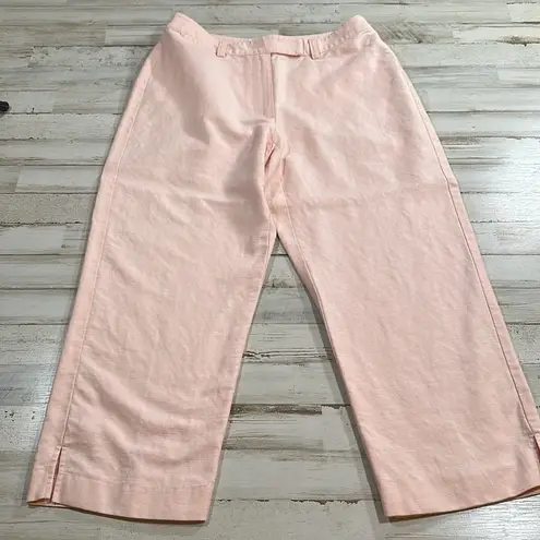 Liz Claiborne Linen Cotton Blend Wide Leg Cropped Pants Like New