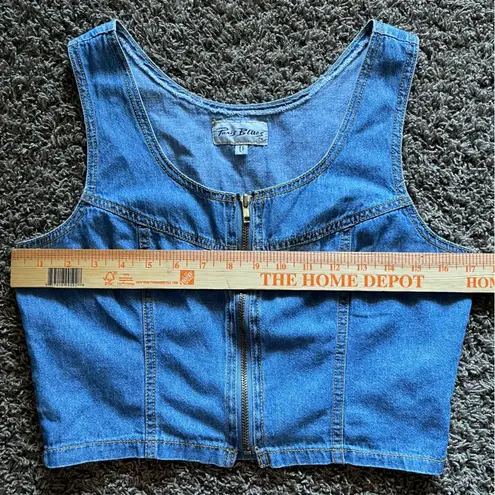 Paris Blues VTG Blue Denim Vest | Zip Up Vest Y2K 90’s style | Retro Size 11 🫶🏼