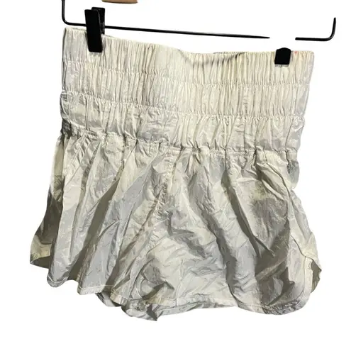 FP Movement White Smocked Waist Athletic Skort Lined Nylon Blend M Size M