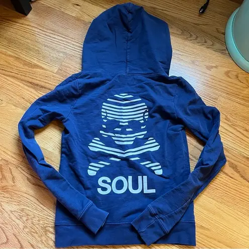 SoulCycle skull cross and bones zip up hoodie size XS