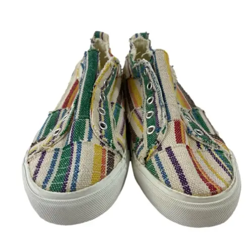 Edge NEW Corkys Babalu Multicolor Reggae Stripe Ragged Sneakers Women’s Size 9