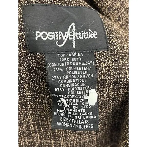 Positive Attitude Women's Brown Tweed Marled Jacket Size 18 B