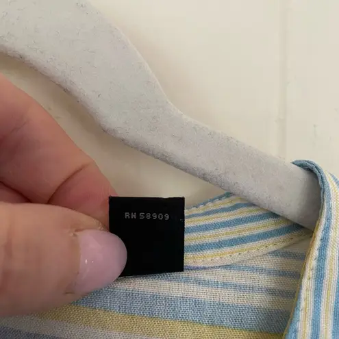 Investments long sleeve 100% silk button up striped blouse Women’s size L