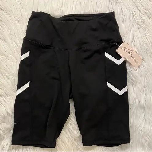 BCBGeneration  High-Waisted Bike Shorts Black White