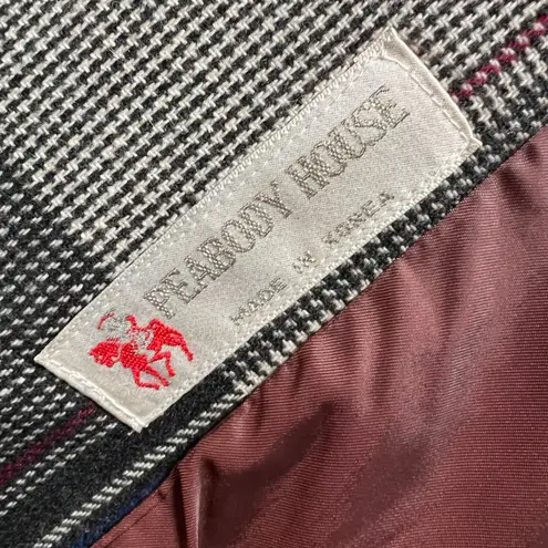 Vintage Peabody House Plaid Wool Blend Jacket Women 11/12 Korea Puff Sleeve Gray Size undefined