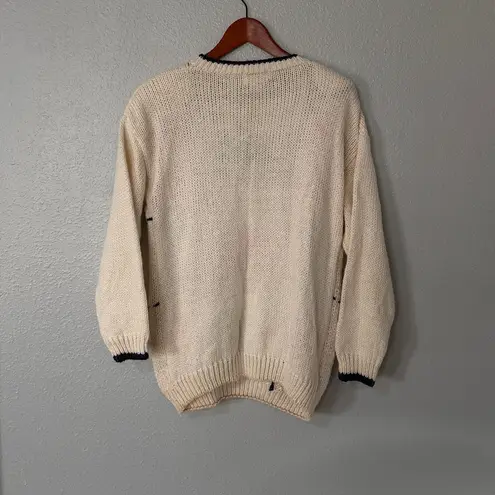 VTG 80s Allison Smith Heart Knit Sweater | L Ramie Blend Made in Korea Red Size L