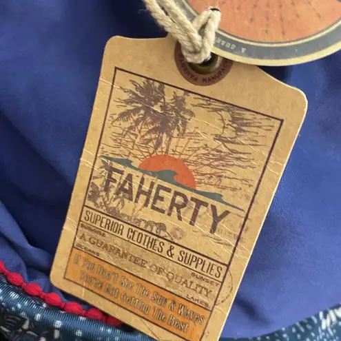 Faherty Reversible Baja Bikini Bottom in Japanese Floral Blue Red Size US Large