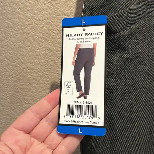 Hilary Radley New Women’s Gray Pattern Stretchy Pants Size Large NWT
