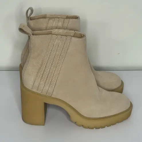 Dolce Vita Women’s Celia Leather Upper Beige Ankle Boots Size 9 Tan