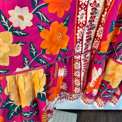 Farm Rio NWT Flower Tapestry Tie Shoulder Midi Dress | XL
