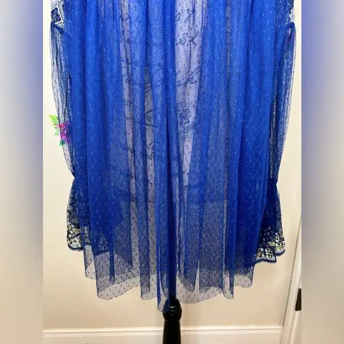 Free People  Joyride Sheer Embroidered Ruffle Top