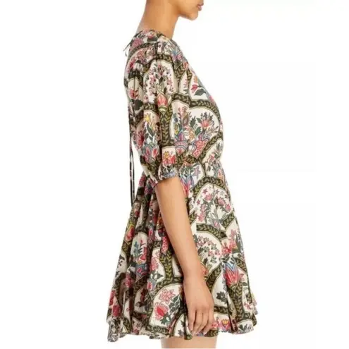 Christian LaCroix NWT floral lace up back mini dress size/M