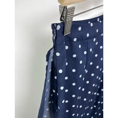 Banana Republic  Navy Polka Dot Ruffle Trim Skirt 0