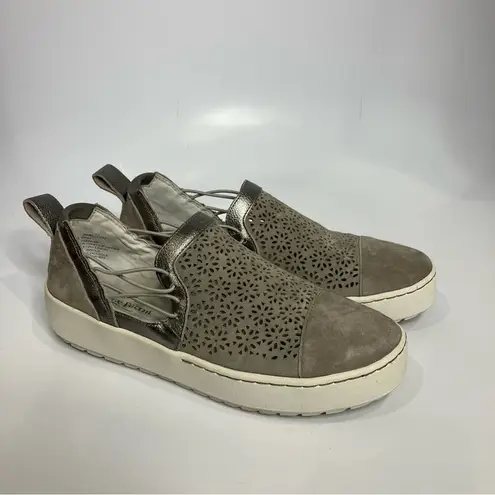 Jambu Erin gray leather slip on shoes suede casual boho women’s size 6.5