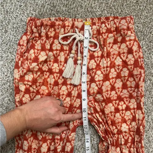 Faherty Orange Pacific Beach Linen Pants Patterned Summer Vacation Comfy XS