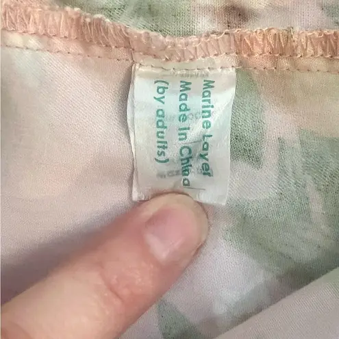 Marine layer EUC Pink Citrus Print Short Sleeve Lucy Top, Size Medium