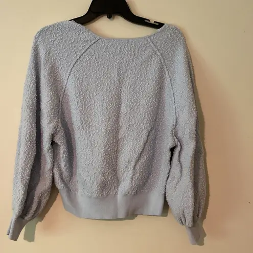 Free People  boucle found my friend sweatshirt top shirt nubby cotton cropped Os