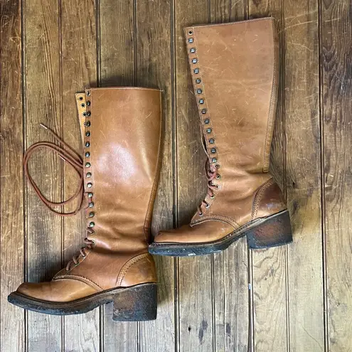 Vintage 1970s women’s Bort Carleton Brown Leather tall Lace