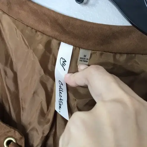 Ny Collection baby doll dress brown suede long sleeve dress size medium