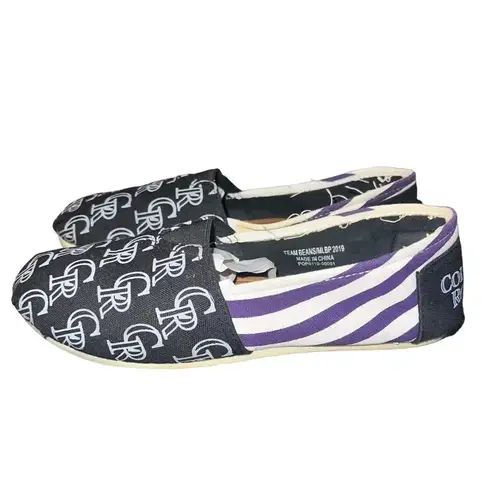 COLORADO ROCKIES MLB WOMENS STRIPE CANVAS SHOES SIZE 6 Black