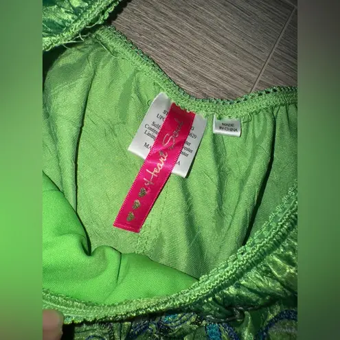 Heart soul Vintage Milkmaid Green paisley embroidered top