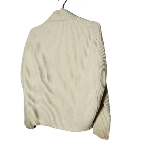Nina Ricci White Cream Ribbed Turtleneck Wool Cashmere Blend Sweater Size XS