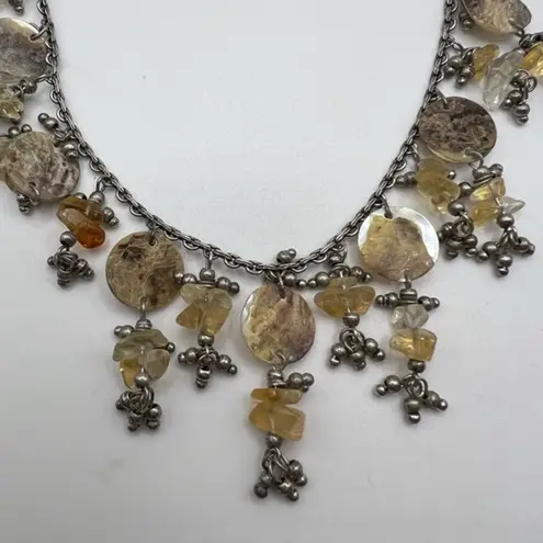 Natural Shell Necklace Pierced Earring Set Beach Boho Tropical Coastal New Tan