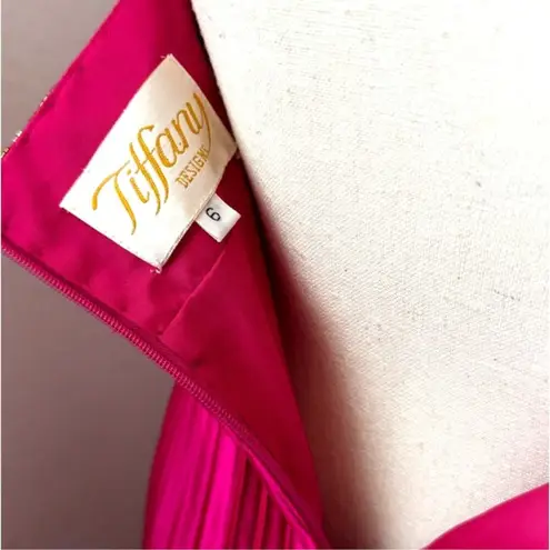 Tiffany Designs Y2K Prom Dress Sequin Formal Gown Hot Pink Womens Size 6 Maxi