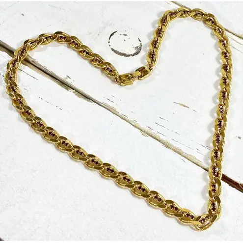 Givenchy Couture Gold & Amethyst Stone Necklace