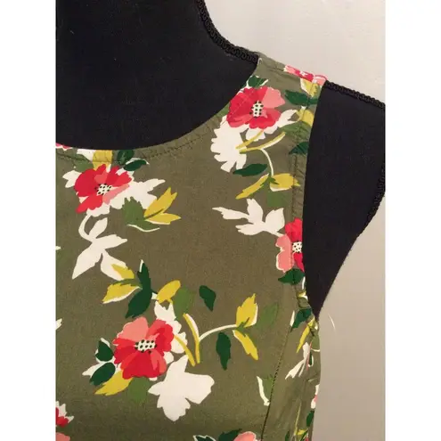 Green Sleeveless Floral Dress Womens DIP Size Small S Cottage Country NWOT