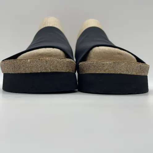 Naot Womens 41 (US 10) Shoes Alana Leather Sandals Black Stretch Slide Slip